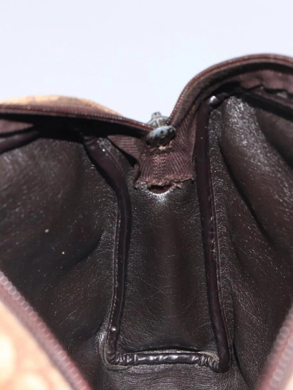 Christian Dior Trotter Canvas Shoulder Bag Brown Gold Auth bs32243 - Picture 12 of 16